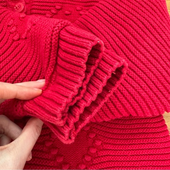 Hanna Andersson sherpa lined knitted button front hooded coat cardigan 140cm - Picture 7 of 13